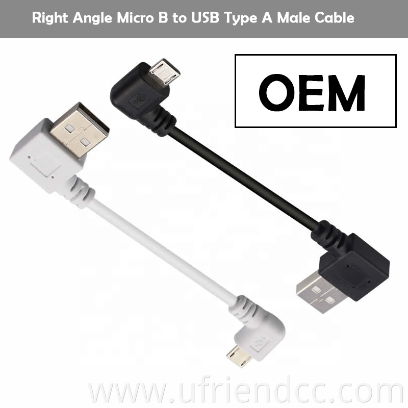 OEM Factory Data Sync Charging Right Angel 90 Degree Micro B Type C USB Cable